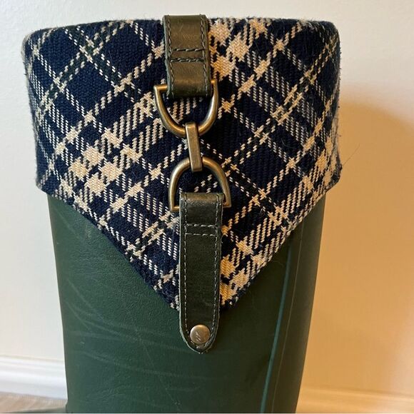 CROCS women’s boots dark green w/plaid design women Size 7 GUC - Picture 14 of 16